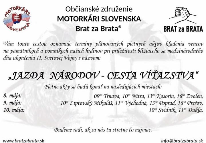 Jazda Národov 2026 Slovensko .:. BzB – PNG – ČMV .:. 8. až 10.5.2026